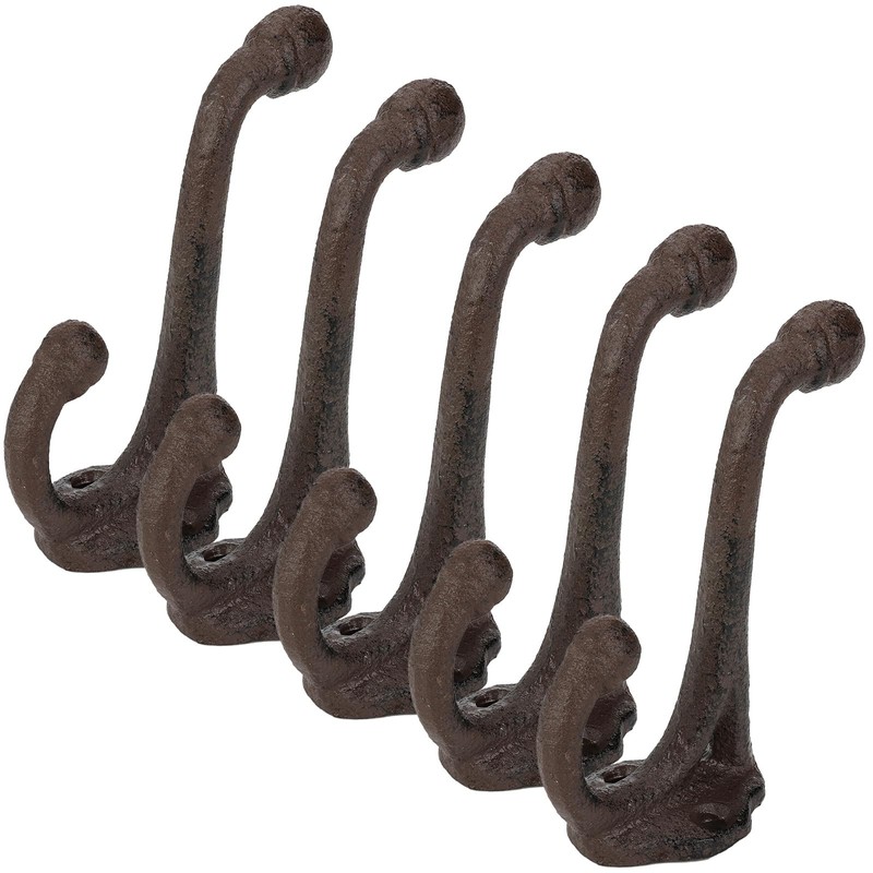 Peohud 10 Pack Cast Iron Coat Hooks, Rustic Wall Hooks,
