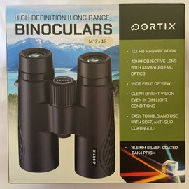 Portix M12x42 High Definition Binoculars with Phone Adapter and Waterproof