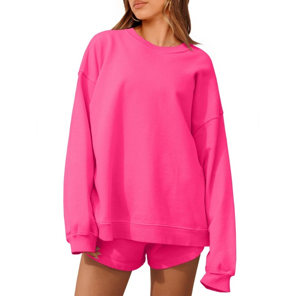Tankaneo Womens Oversized 2 Piece Outfits Sweatsuit Casual Long Sleeve