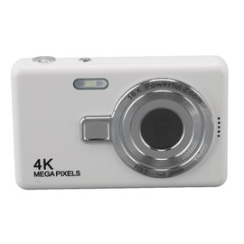 Digital Camera, 12MP, 1080P, 16X Digital Zoom, Auto Focus, Vedio Camera with 2.4 Inch Screen, Compact Anti-Shake Vlogging Camera for Students and Kids (White)