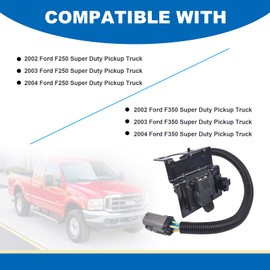 Heavy-Duty 4 & 7 Pin Trailer Wiring Harness Plug for 2002-2004 Ford F250 F350 Super Duty, Replaces 2C3Z-13A576-DA, Weatherproof Towing Hitch Connector Assembly (Direct Fit, No Splicing)