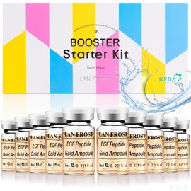 BB Booster Serum Kit Serum Hyaluronic Acid Essence Skin Care Kit, EGF Peptide Gold Ampoule 0.27oz 12 Vials,Facial Treatment Serum Increases skin elasticity BB Radiance Facial Serum Kit