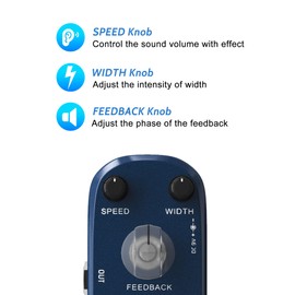 AZOR Phase Pedal Mini Analog Effect Pedal for Electric Guitar & Bass True Bypass, Pure Signal Processing Compact & Portable Design Stage & Studio Use