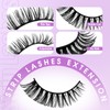 False Eyelashes with Glue Natural 10 Pairs Russian Strip Lash