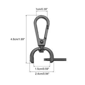 uxcell 1 Set Detachable Snap Hook, 0.59" D Ring Swivel Clasp for Purses Push Gate Lobster Claw Clasps Clip Purse Making with Screwdriver, Grey