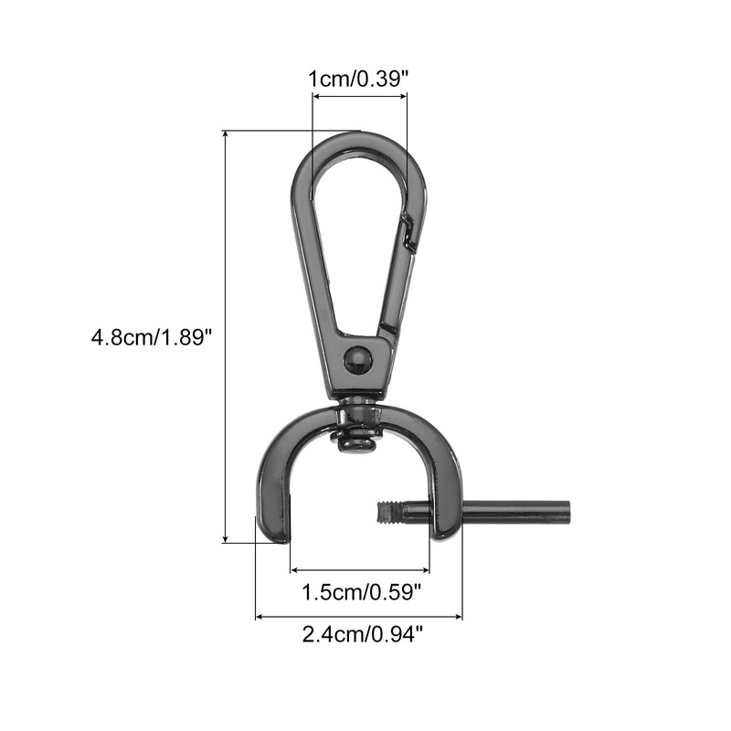 uxcell 1 Set Detachable Snap Hook, 0.59" D Ring Swivel