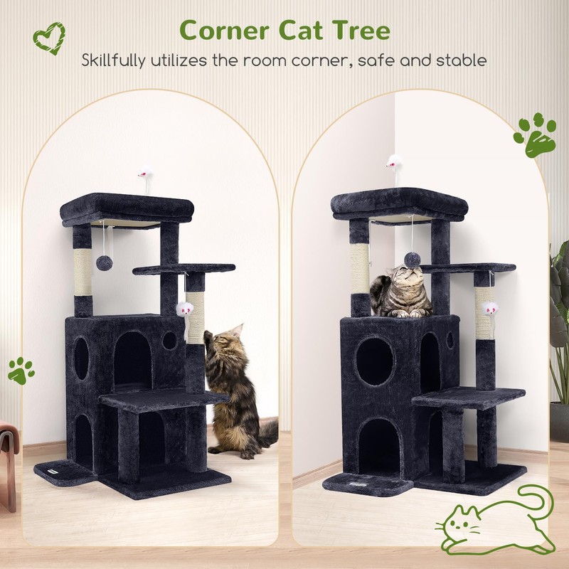 Globlazer Cat Tree Tower for Indoor Cats, 50-inch Adult Cat