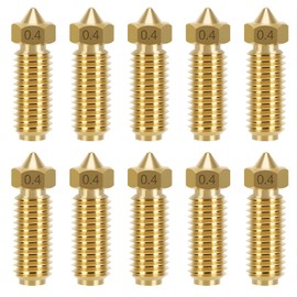 Pack of 10 0.4 mm Brass Nozzles Compatible with Anycubic Kobra 3 Combo Cobra S1, 3D Printer Brass Stainless Steel Hotend Nozzles Extruder 1.75 mm Compatible with FDM Filament, 3D Printer Accessories
