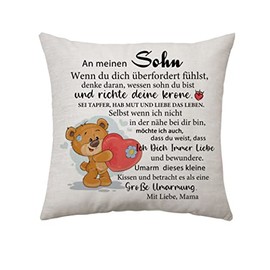 Aconesong Son Gifts from Mum Inspirational Gifts for Son Cushion Covers Gifts for Son Birthday from Mother Son Graduation Back to School Gifts (Son from Mom)