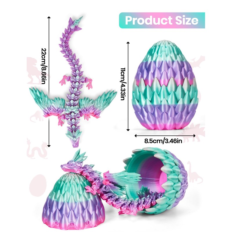Magnetic Dragon Egg, 3D Printed Dragons, Fidget Toy for Home