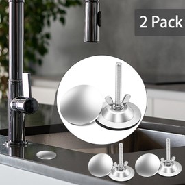 2 Pieces Silver 2 Inch Kitchen Sink Hole Covers, Stainless Steel Wash Basin Kitchen Sink Tap Hole Plate Stopper Cover Blanking Metal Plug, Sealed Decoration
