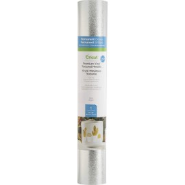 Cricut 2005227 Premium Permanent Metallic 12"X48" Vinyl Roll-Textured Silver, 12x48