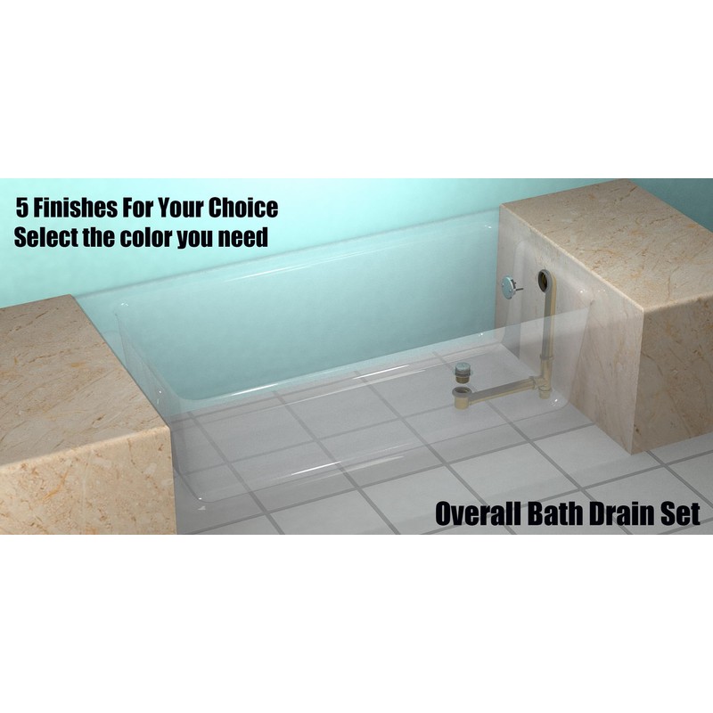 Artiwell 1.5" Brass Tubular Bath Drain Kit - Touch-Toe Bathtub