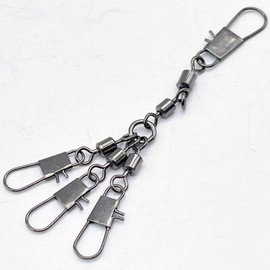 LEXOR Octopus Snaps Triple Specs Strength 88.1 lbs (40 kg) Swivel Salkan Fishing Tackle Screw Safety Split Ring Sea Octopus Lures Pliers Set of 10