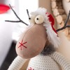 WeRChristmas Sitting Christmas Reindeer Figurine with Soft Legs, Multi-Colour, 48cm