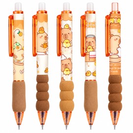 Capybara Erasable Gel Pens for Writing – Cute 0.5mm Refillable Animal Pens for School, Office & Stationery Gifts