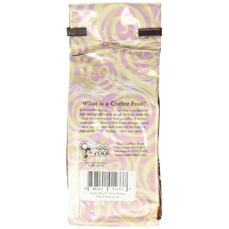 The Coffee Fool Drip Grind, Fool's Decaf Creme Brulee, 12