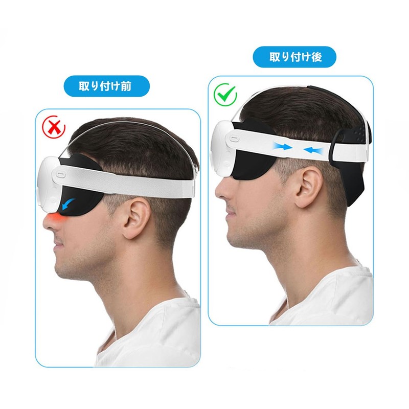SHEAWA for Meta Quest 3 Headband Strap, TPU Rubber, Firmly