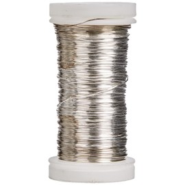 Rayher Hobby Rayher 2402400 Silver Wire with Copper Core, 0.40 mm Diameter, Plastic Spool 100 m, Nickel-Free, Silver Wire for Crafts, Binding Wire, Winding Wire, Jewellery Wire