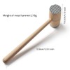 Meat Tenderizer, Dual Sides Wood Meat Hammer Mallet Pounder Kitchen