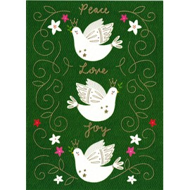 Peace Love Joy Christmas Cards Box of 8 Cards and Envelopes