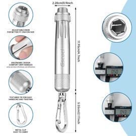 Gscocl Lumber Crayon Holder for 1/2" Round or Hexagonal Crayons,Ferro Rods.Industrial Heavy Duty Carpenter，Construction Aluminum Crayon Holder(Silver 2 Pack)