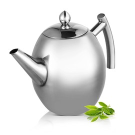 Ejoyous Stainless Steel Teapot Tea Kettle Pot with Filter, Tea Kettle Coffee Durable Stainless Steel Teapot for Home Office Restaurant(1L)