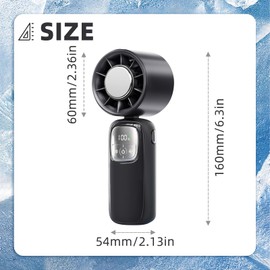 Flylin Portable Handheld Turbo Fan, Personal 4000mAh Rechargeable Fans 1-100 Speed for Women Men Outdoor Indoor, 3 in 1 Small Foldable Makeup Cooling Fan for Travel/Summer/Concerts/Lash (Black)