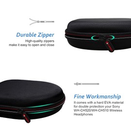 XANAD Carrying Case for Sony WH-CH520 / WH-CH510 Wireless Bluetooth Headphones (Blue Lining)