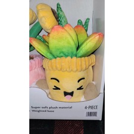 Happy Plants NEW Spring Happy Plants Plush Toys Weighted Potted Plant Easter Flower Set! 4pk