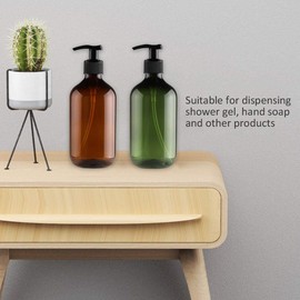 TOPINCN Botellas de Plástico con Dispensador de Bomba, 16.9 Oz/500 Ml, Botellas de Bomba, Contenedores Recargables para champú, Loción, Acondicionador, Jabón Líquido, Botella Dispensadora (2pcs)