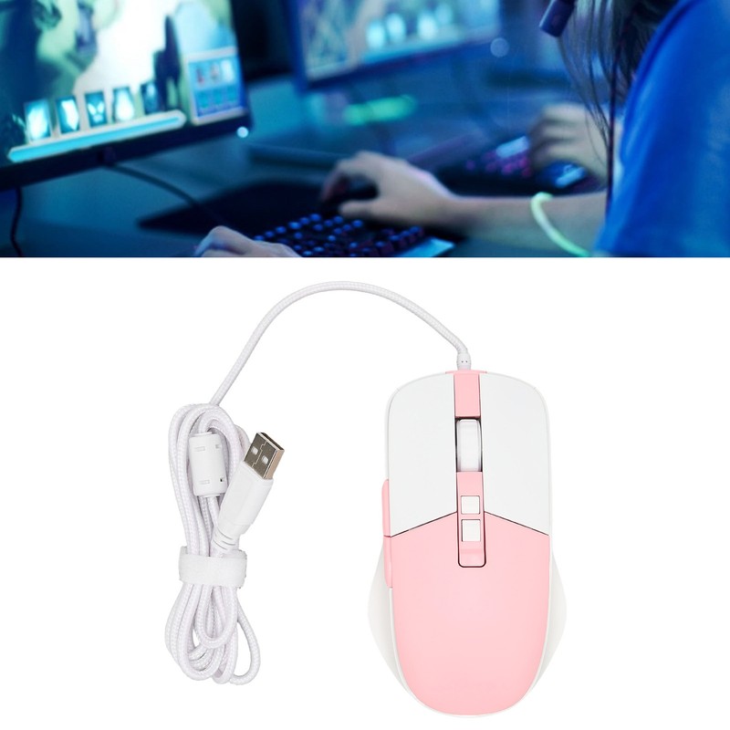 Wired Mouse Ergonomic Streamlined Cool RGB Optical Sensor Gaming Mechanical