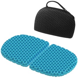 Foldable Gel Seat Cushion for Travel, Portable Chair Cushion of Airy Cooling Gel, Honeycomb Seat Cushion for Stadium & Park Bench, Portable Chair Cushion for Pressure Relief (0.9-Inch Thick, Black)
