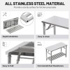 Folding Stainless Steel Table 20X45 Inches for Camping Maintenance Room
