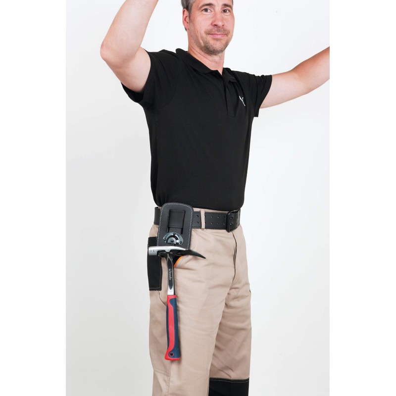 kwb Hammerhalter (aus Leder, mit beweglichem Bügel aus Metall, am