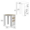 Kenton Kitchen Island with Two Bottle Organizer and Shelf Practical