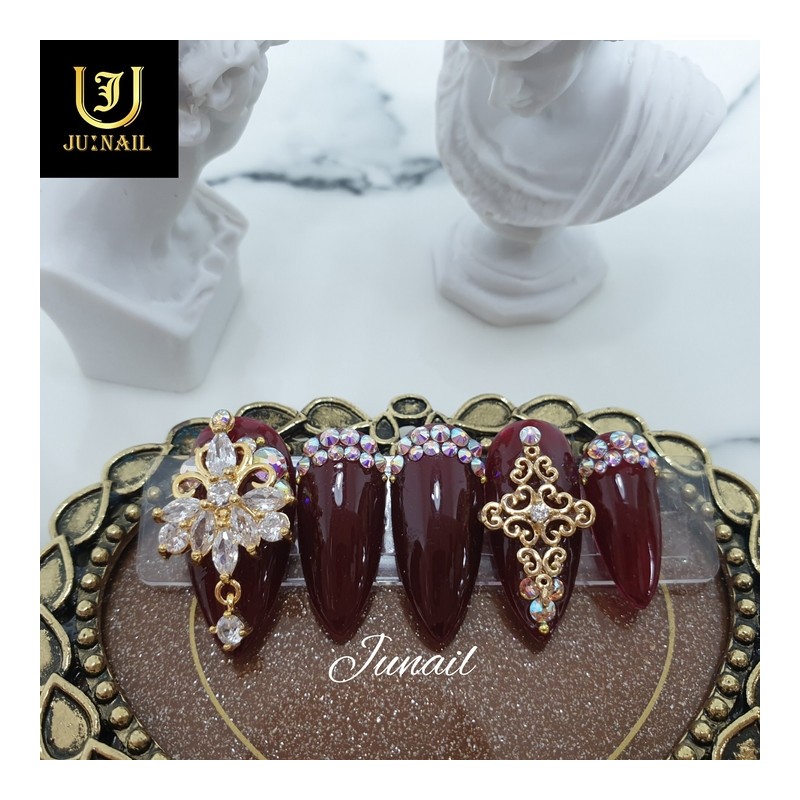 ❣High quality Red Money Nail Tips - Short Ballerina /
