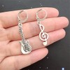 Guitar Earrings Music Note Earrings, Mismatch Lever Back Earrings, Minimalist
