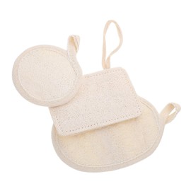 Outanaya 3pcs Natural Loofah Pads for Exfoliating Face Scrubbing Gentle Hand Held Scrubber for All Skin Types Multi Use Body Washing and Cleansing Convenient and Practical Skincare