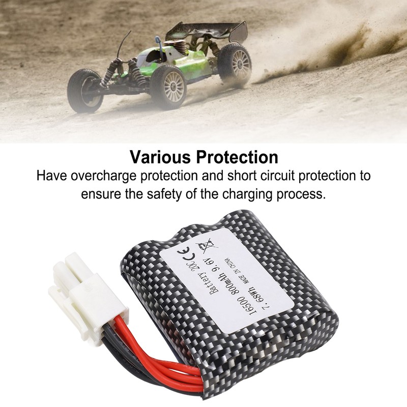 9.6V RC Car Battery 800mAh High Rate Portable Lithium Battery