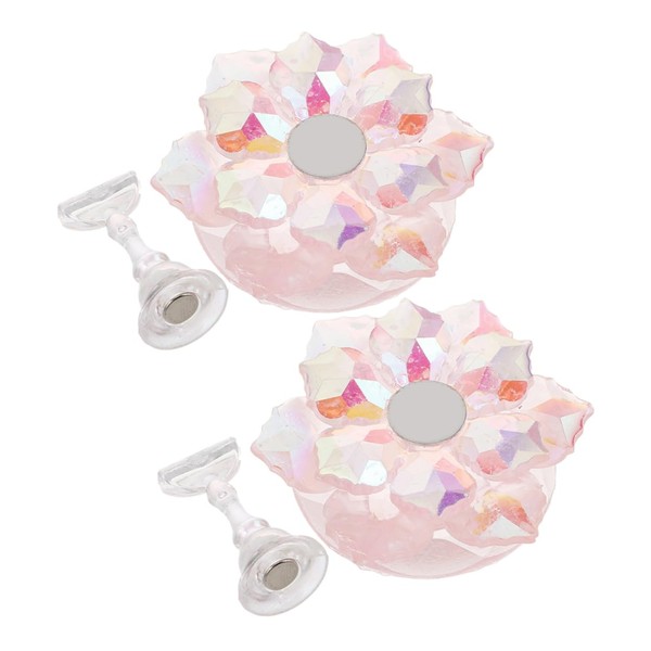TOVINANNA 2pcs Cherry Blossom Iridescent Nail Art Display Stand Magnetic