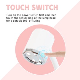 ITOWNKN Touch Switch Gel X Lamp,Flash Cure Mini Nail Lamp, Rechargeable Cordless UV LED Light,Gooseneck Nail Gel Dryer for Home Nail DIY Manicure