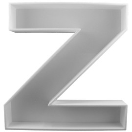 Letter Z Reusable Plastic Letter Charcuterie Board Box, Letter Food Trays 8” (White, Z)