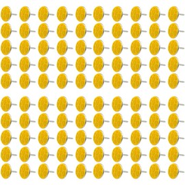 100Pcs Reflective Tacks Trail Marking Tacks Glow Reflective Mark Trail Markers Thumb Nails for Hunting Hiking Camping Tree Stand (Yellow)