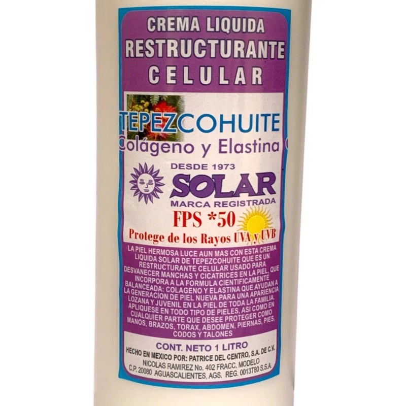Protector Solar Tepezcohuite Corporal Crema Fps Claro