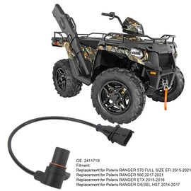 Crank Position Speed Sensor ABS Black 2411719 Replacement for Polaris Ranger 570 Full Size EFI 2015‑2021 Automotive Replacement Crankshaft Position Sensor