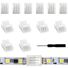 VIPMOON 12Pcs 3Pin LED Strip Light Connectors Strip to Strip Quick Connection for 10mm Wide Waterproof or Non-Waterproof WS2811 WS2812B Gapless Solderless Adapter Indoor/Outdoor