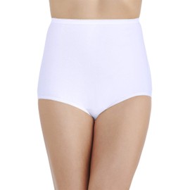 Vanity Fair Women's Perfectly Yours High Waisted Brief Panties, Cotton-Star White, 11