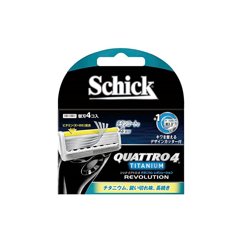 Schick Quattro 4 4 Blade Titanium Revolution Replacement Blades (Pack