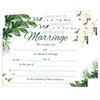 30 Pack Greenery Marriage Certificates 8.5x11 Inch-Watercolor Plants Blank Wedding